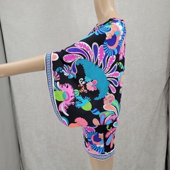 Trina Turk Beach Tunic Swimsuit Cover-up Hippie Psychedelic Groovy Pattern - Picture 5 of 9
